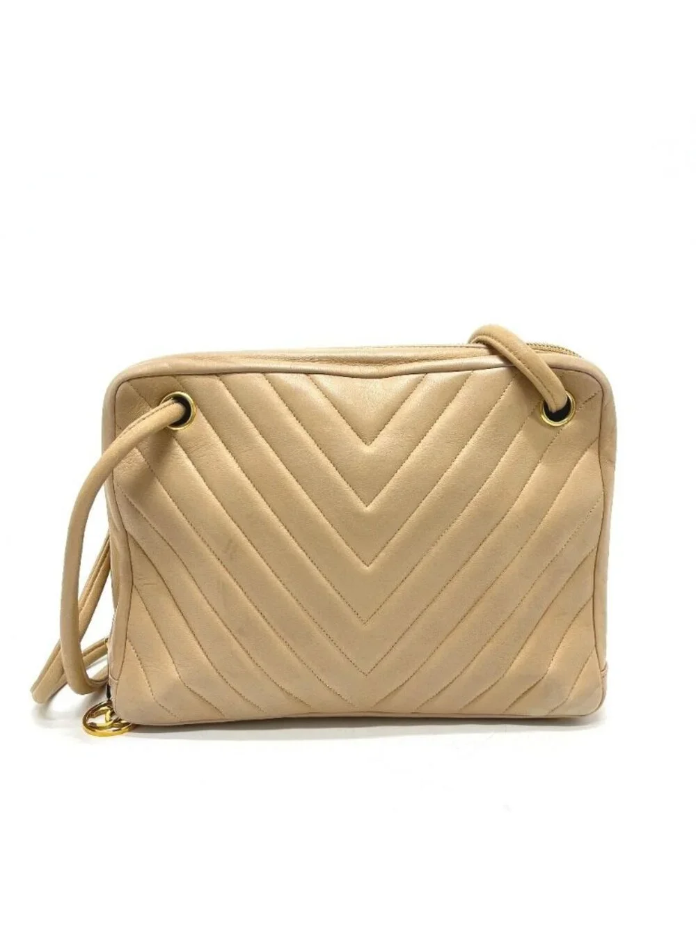 Chanel Handbag Stitch Chez Blanc Lambskin Beige
